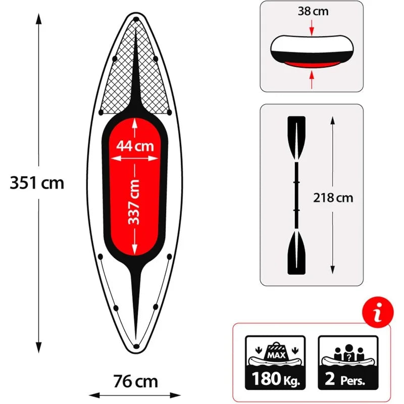 Inflatable Kayak Series: Includes Deluxe 86in Kayak Paddles and High-Output Pump – SuperStrong PVC
