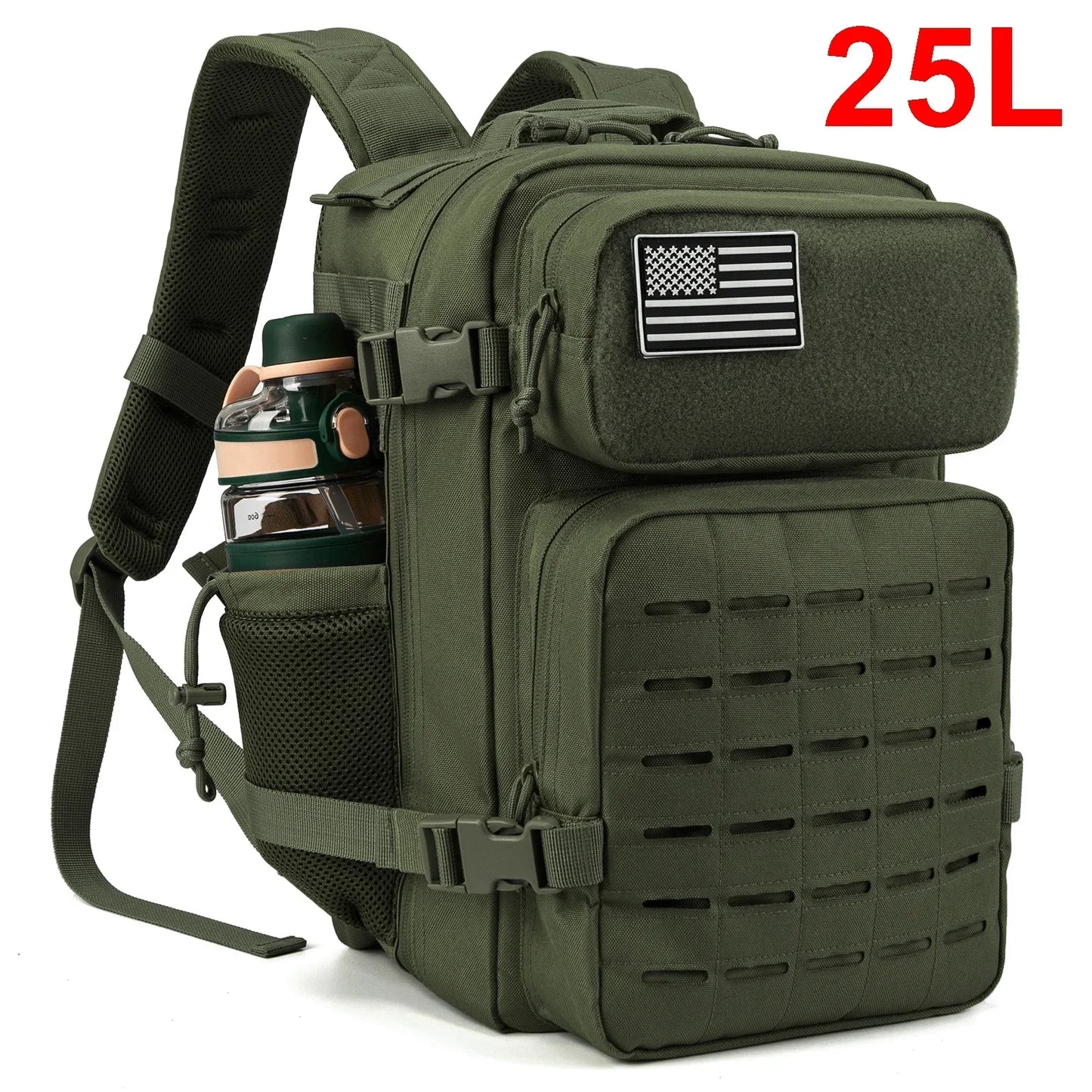 25L Tactical Backpack Outdoor Bag Fitness Backpack  Women's/Men's Hiking Survival Backpack Men's Dual Cup Holder