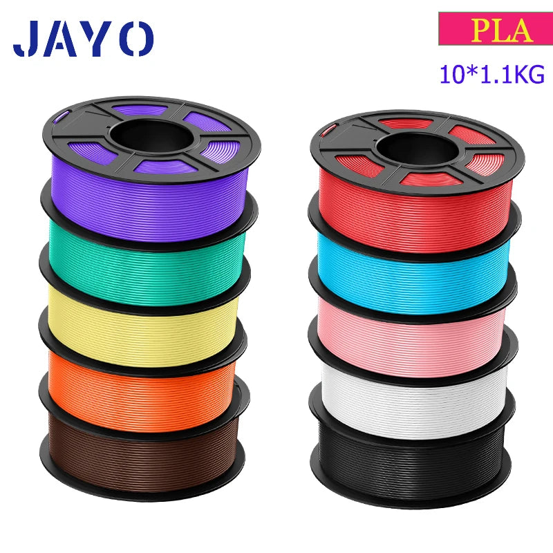 JAYO 3D Filament PLA 8Rolls 10Rolls 175mm 3D printing no bubbles no drawing smooth multiple colors optional 11kg for 3D printing