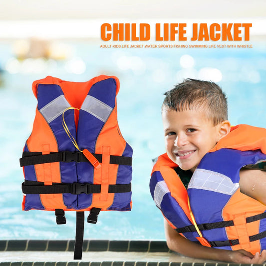 Kids Life Jacket Vest with Whistle for Fishing Swimming Drifting Water Sports