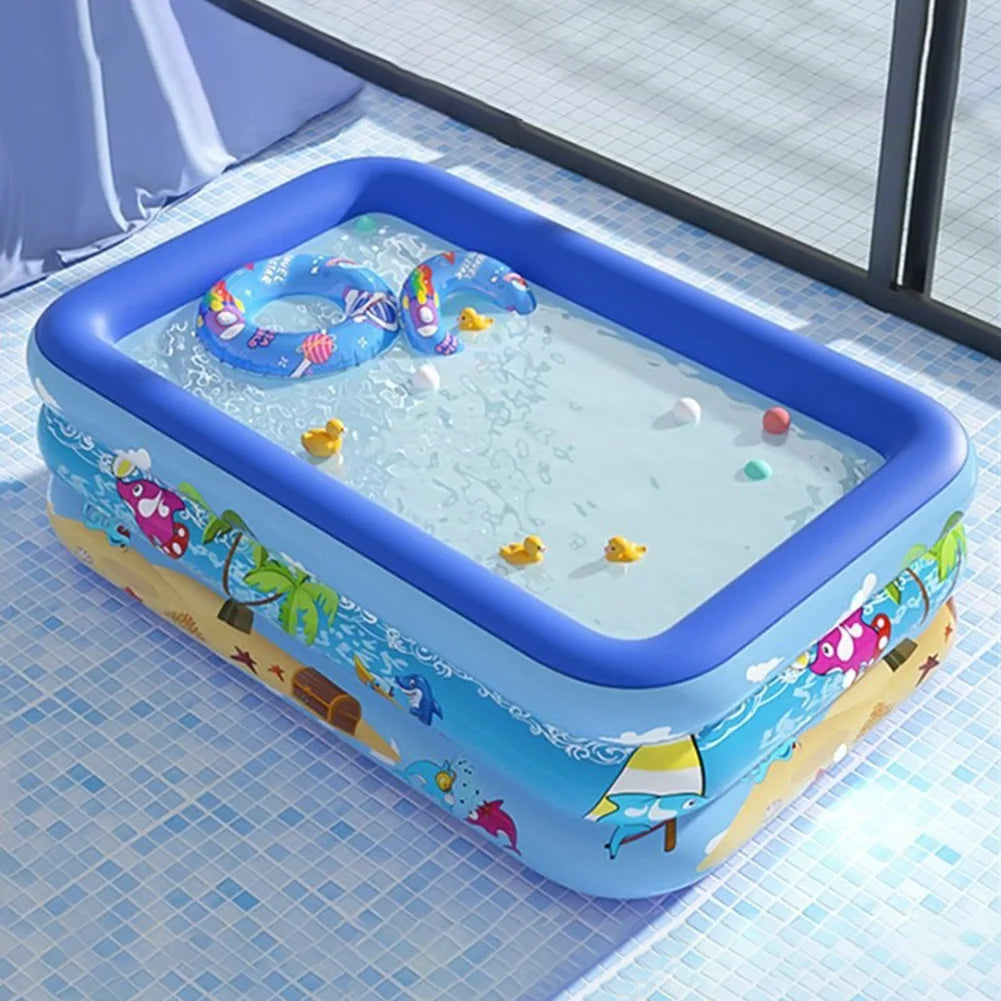 Inflatable Swimming Pool PVC Baby Bath Bathtub Cartoon Pattern Water Play Pool for Summer Outdoor Indoor