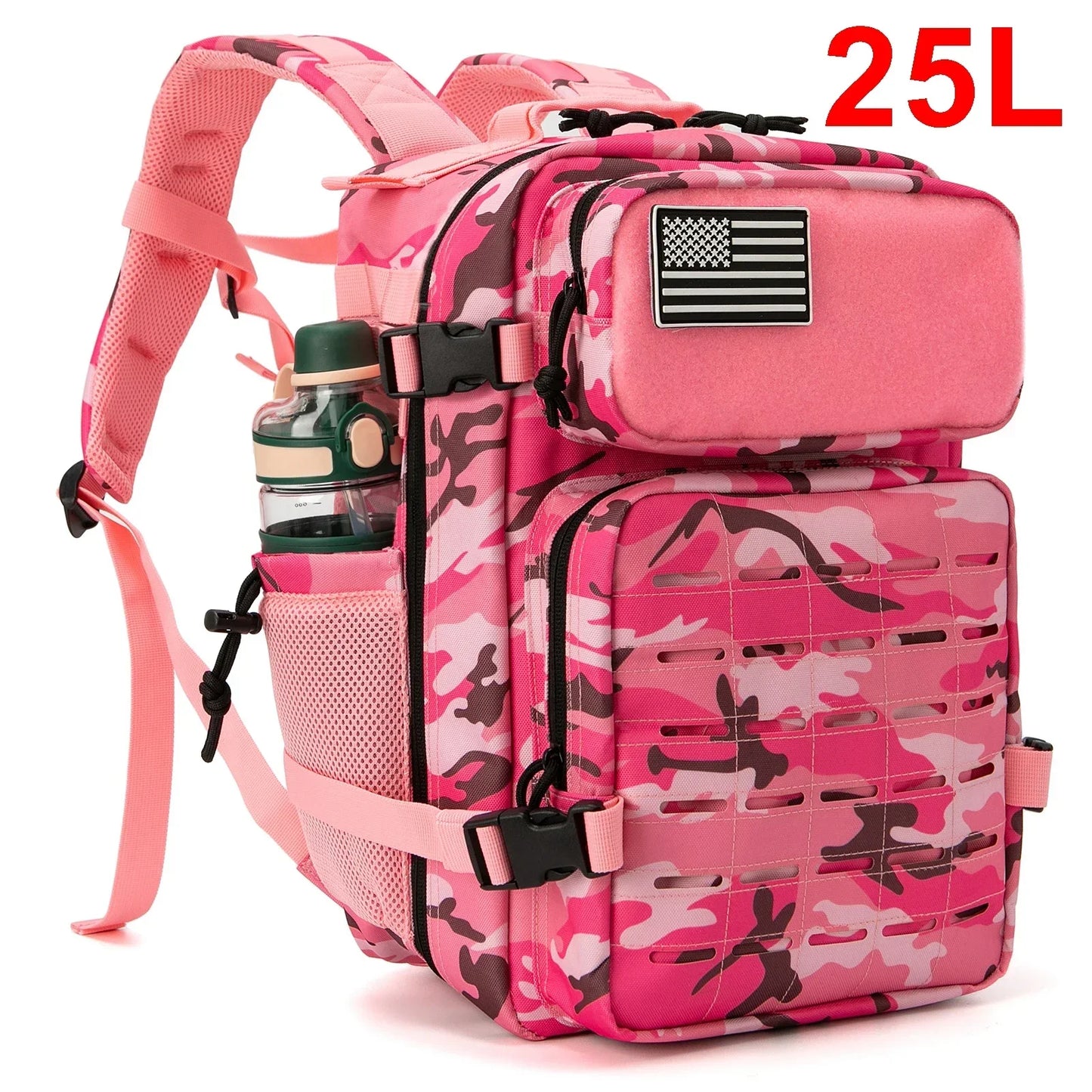 25L Tactical Backpack Outdoor Bag Fitness Backpack  Women's/Men's Hiking Survival Backpack Men's Dual Cup Holder