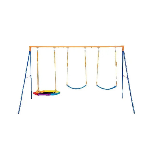 Swing Sets for Backyard 600lbs Capacity Swing Set with 1 Saucer Swing Seat 2 Belt Swing Seats Swingset Outdoor for Kids