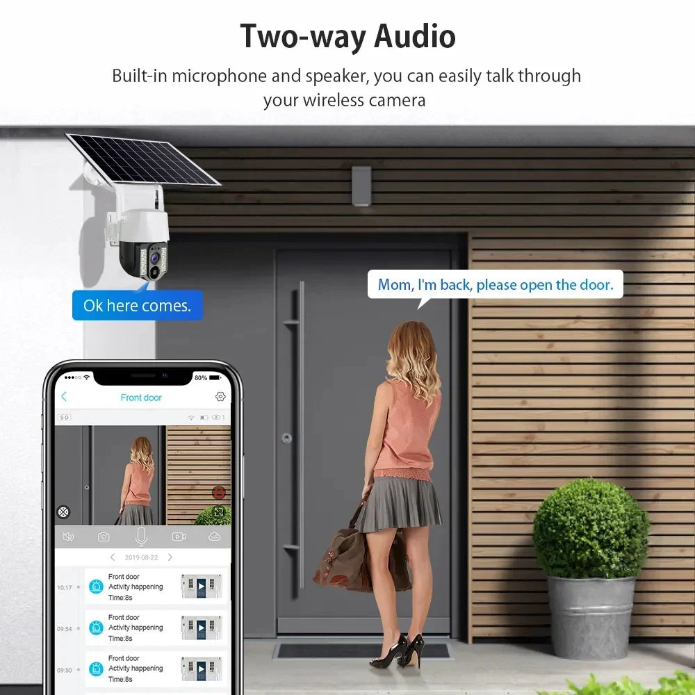 Solar Outdoor 4G HD Camera With Sim Card Wireless IP Webcam Low Powered Battery AOV Cameras Smart Home Security Protection CCTV