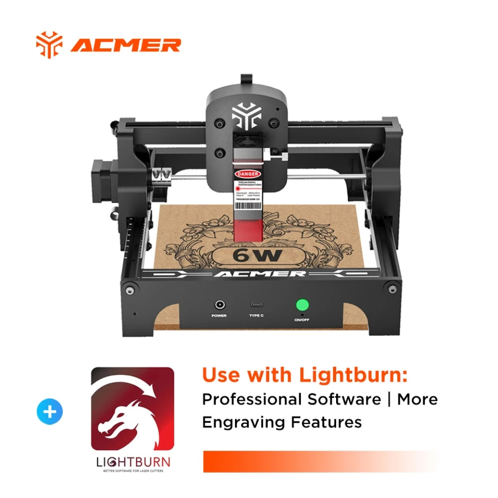 2.5/3.5/6W Laser Engraver Machine Portable Mini Laser Engraving Cutting Machine for Wood Leather Working Area 130*130mm
