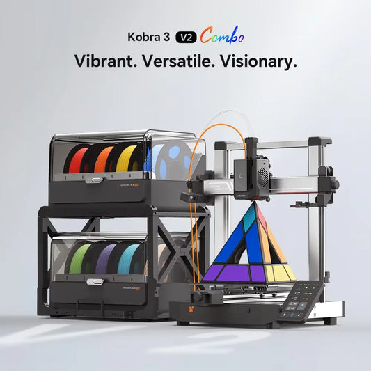 Kobra 3 V2 Combo AE Version 600mm/s Fast Printing 3D Printer 8 Colors Filament Auto Drying APP Control 3D Printer