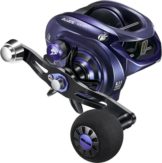 Baitcaster Fishing Reel, 38Lbs Max Drag Aluminum Alloy Frame Baitcasting Reel, Available in 6.6:1/8.1:1 Gear Ratio
