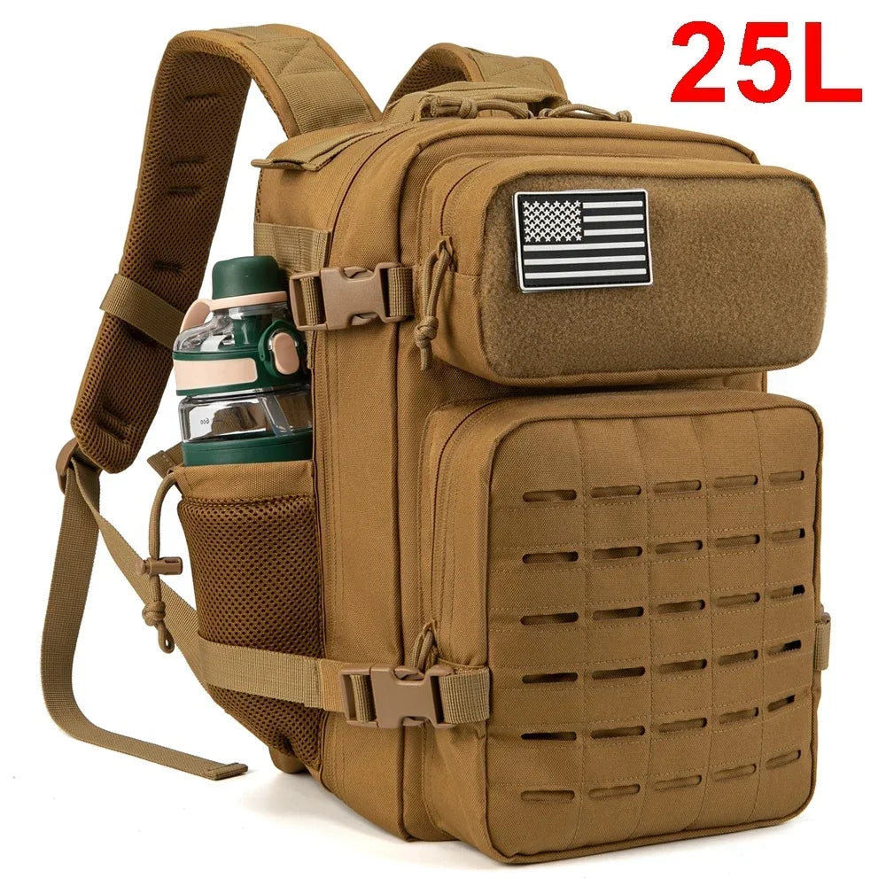 25L Tactical Backpack Outdoor Bag Fitness Backpack  Women's/Men's Hiking Survival Backpack Men's Dual Cup Holder