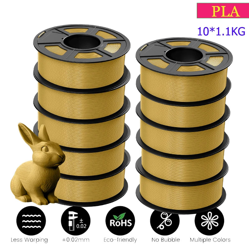 JAYO 3D Filament PLA 8Rolls 10Rolls 175mm 3D printing no bubbles no drawing smooth multiple colors optional 11kg for 3D printing