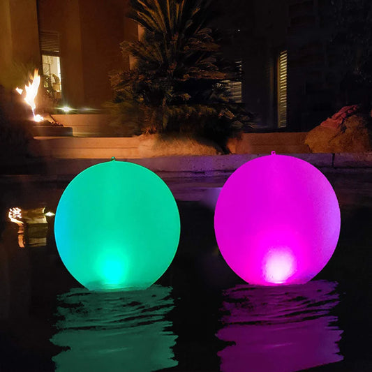 40cm Beach Swimming Pool Play Ball with LED Light 16 Colors Glowing Balls