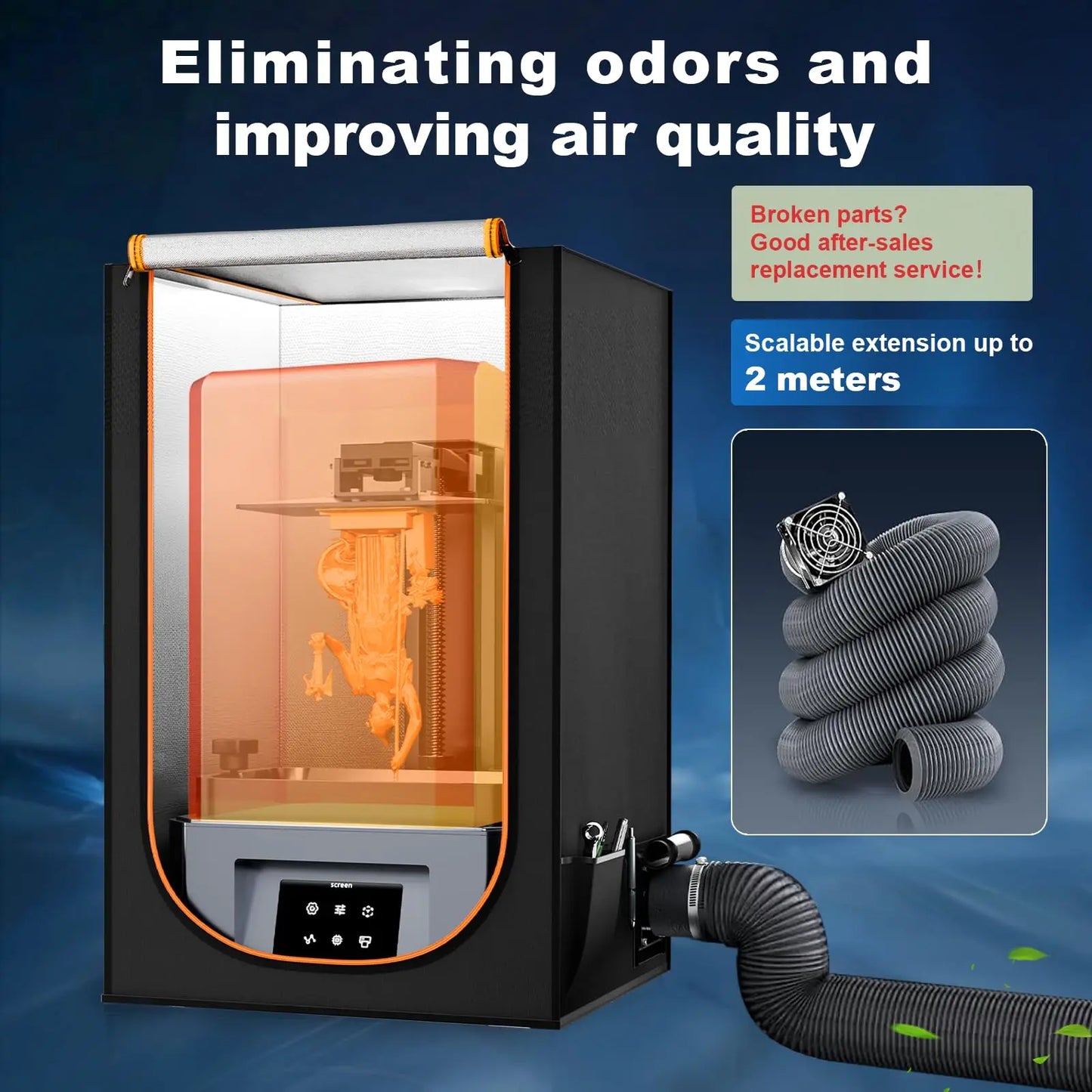 3D Printer Resin Enclosure For Creality Multifunctional Vented Enclosure Tent Cover 3D Printer House include fan and pipe