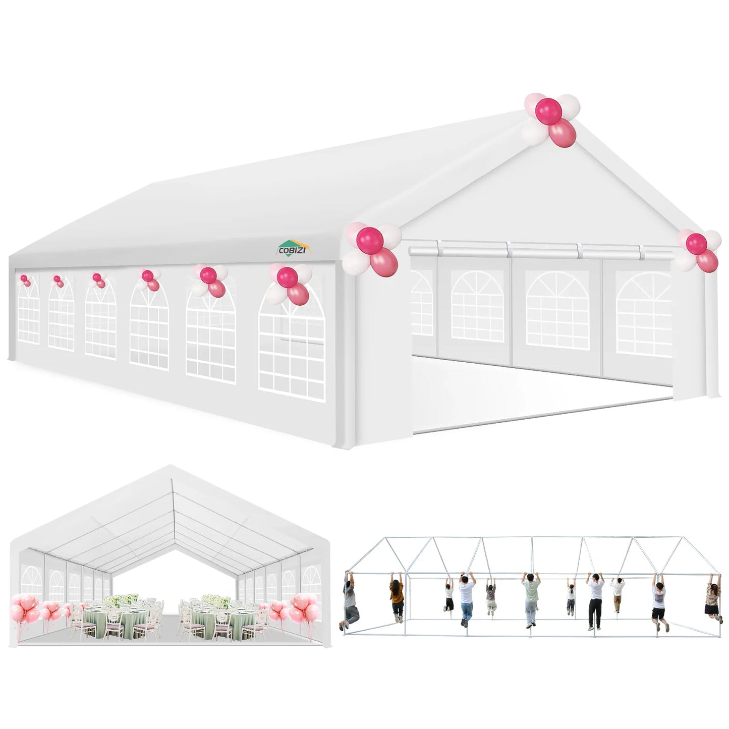 20x40FT Party Tent Heavy Duty, Wedding Tent, Event Tent for Parties, with 8 Removable Sidewalls, 20x40 Tent Carpas para Fiestas
