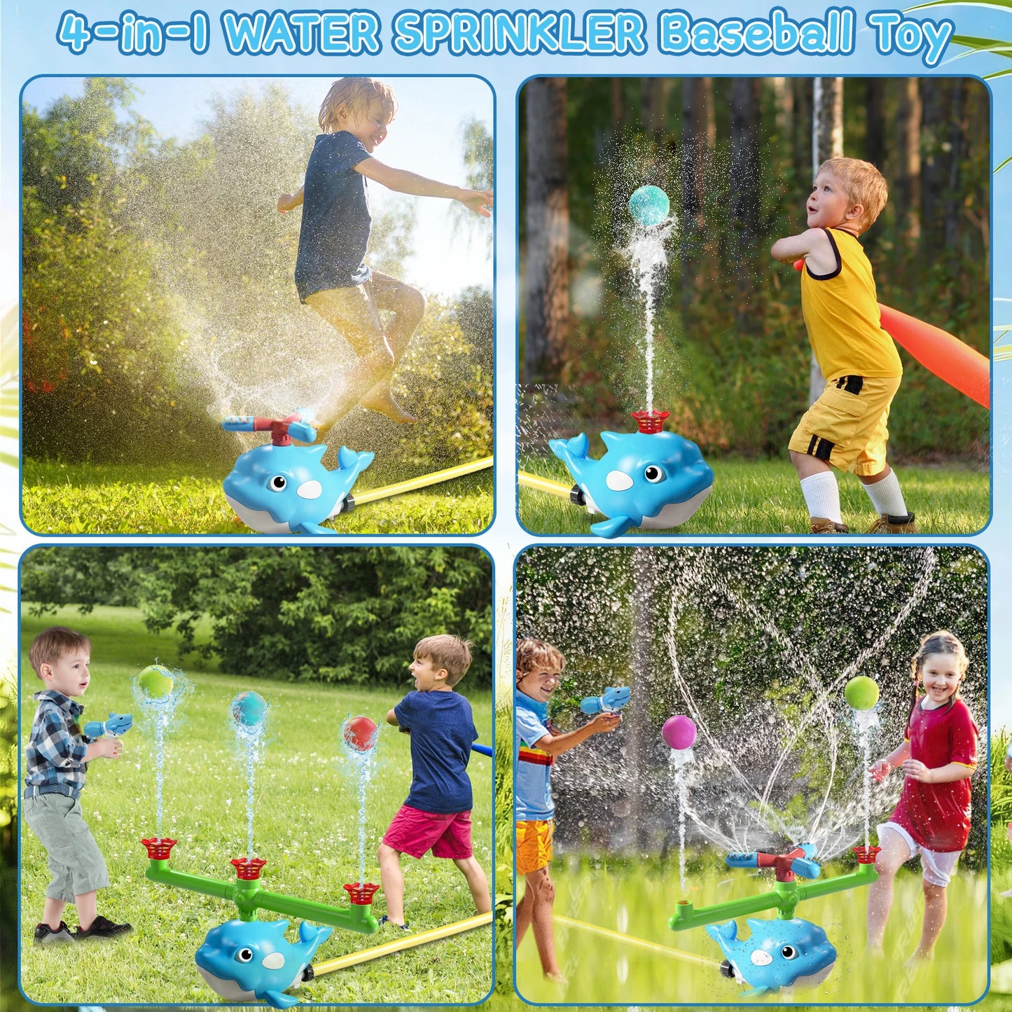 Summer Outdoor Sprinkler Snail Baseball Spinning Sprinkler Lawn Playing Water Summer Garden Lawns Water Toys Kids Outdoor Play
