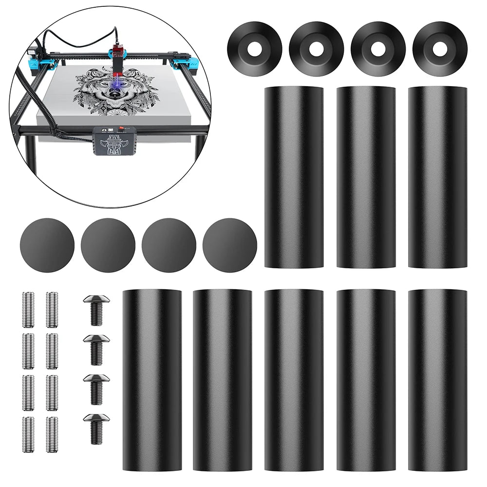 Laser Engraving Machine Leg Expansion Metal Heightening Column 150MM Heighten Kit Can Be Used With Y-axis Rotary Roller Module