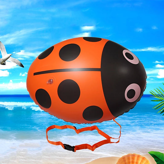 PVC Flotation Drift Bag Inflatable Ladybug Swim Air Bag Floating Multifunctional with Waist Belt Adjustable for Water Sports