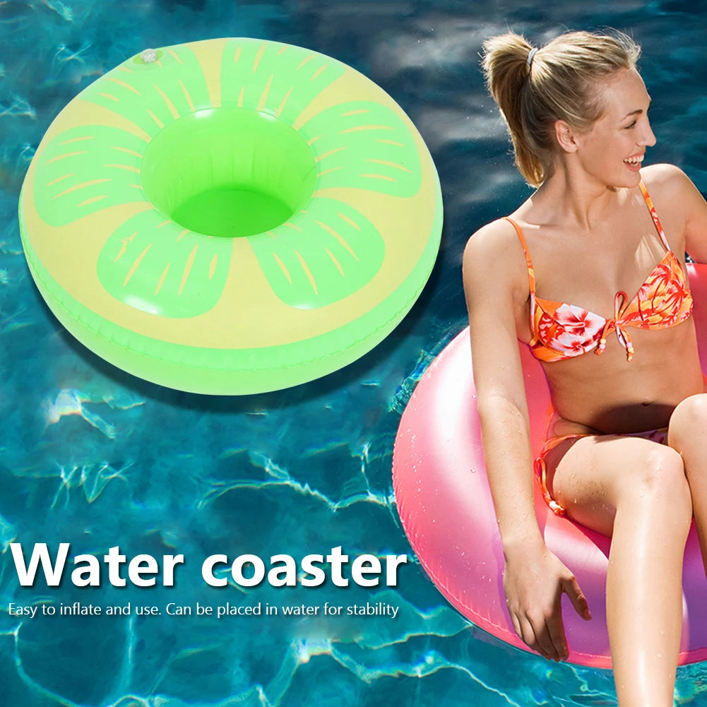 Swimming Pool Drink Cup Stand Inflatable Pool Floats Bar Coasters PVC Cooler Table Party Supplies Gift for Family Friends
