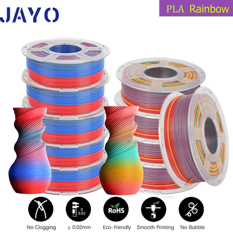 JAYO 3D Filament PLA 8Rolls 10Rolls 175mm 3D printing no bubbles no drawing smooth multiple colors optional 11kg for 3D printing