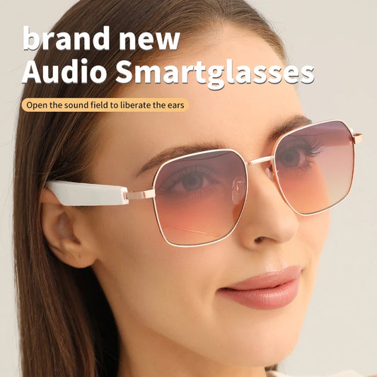 Smart Glasses with Speaker Bluetooth Wireless Audio Touch Hands-Free Calling Stereo Music Headphones Smart Sunglasses