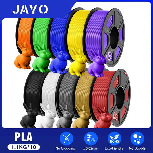 JAYO 3D Filament PLA 8Rolls 10Rolls 175mm 3D printing no bubbles no drawing smooth multiple colors optional 11kg for 3D printing