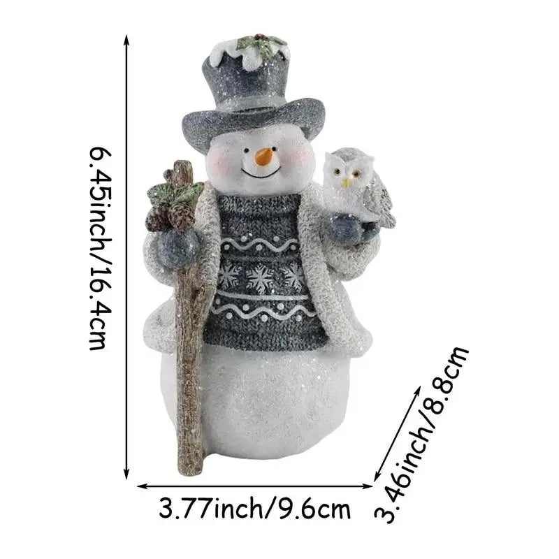 Snowman Figurines Indoor Christmas Resin