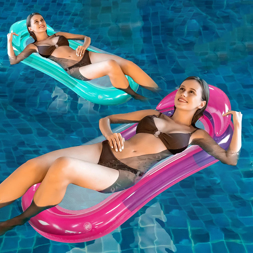 PVC Inflat Air Mattress Foldable Water Recliner Mats Portable Leak Proof Nozzle Wear Resistant Swimming Pool Accessories