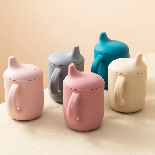 1PCS Baby Feeding Silicone Cups For Infants And Young Children Portable Learning Hand Shank Drinking Water Cups