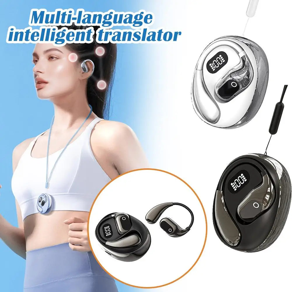 AI Translator Earbuds Adjustable Language Translator Earphone Real-Time Simultaneous Translation Device 138 Languages BT 5.4