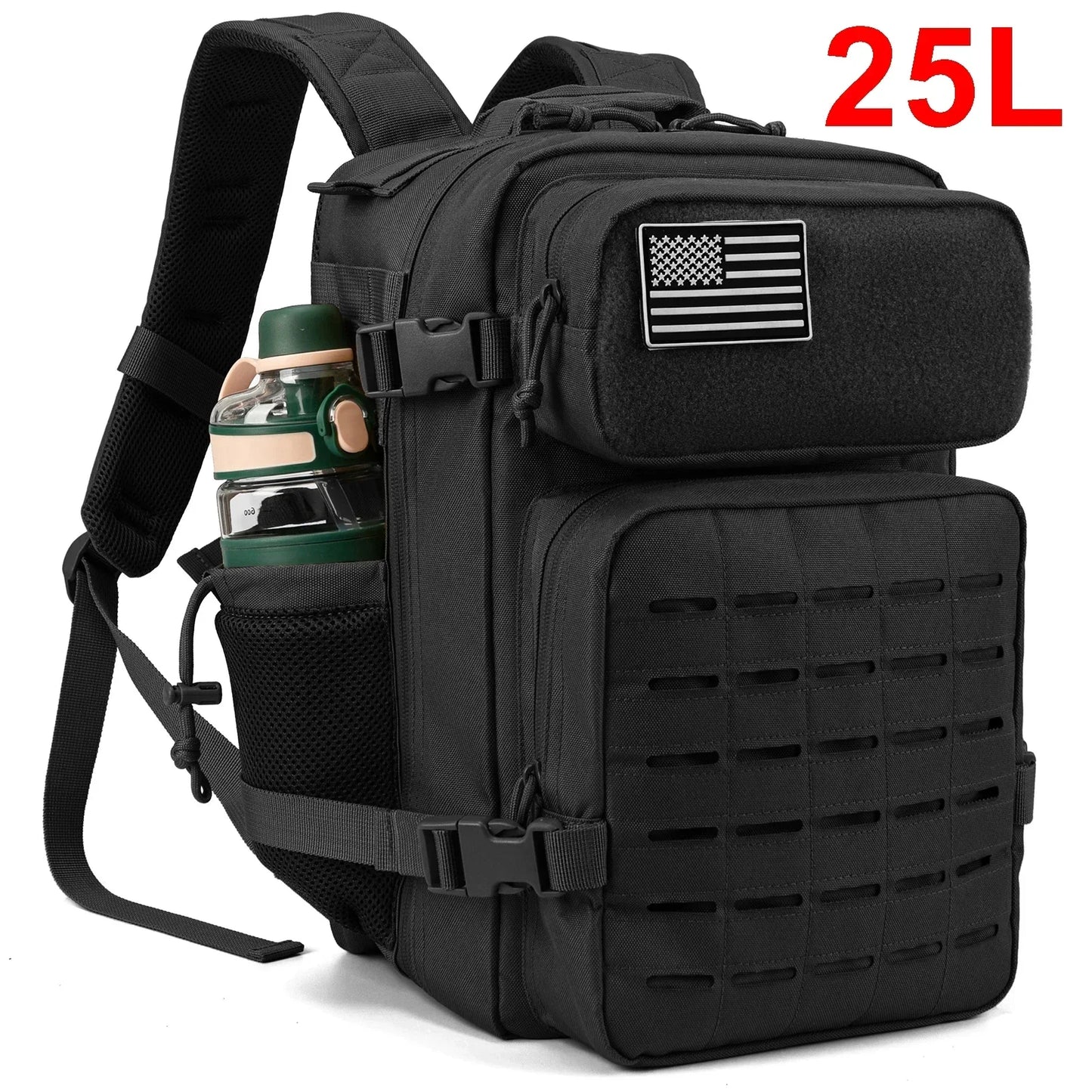 25L Tactical Backpack Outdoor Bag Fitness Backpack  Women's/Men's Hiking Survival Backpack Men's Dual Cup Holder