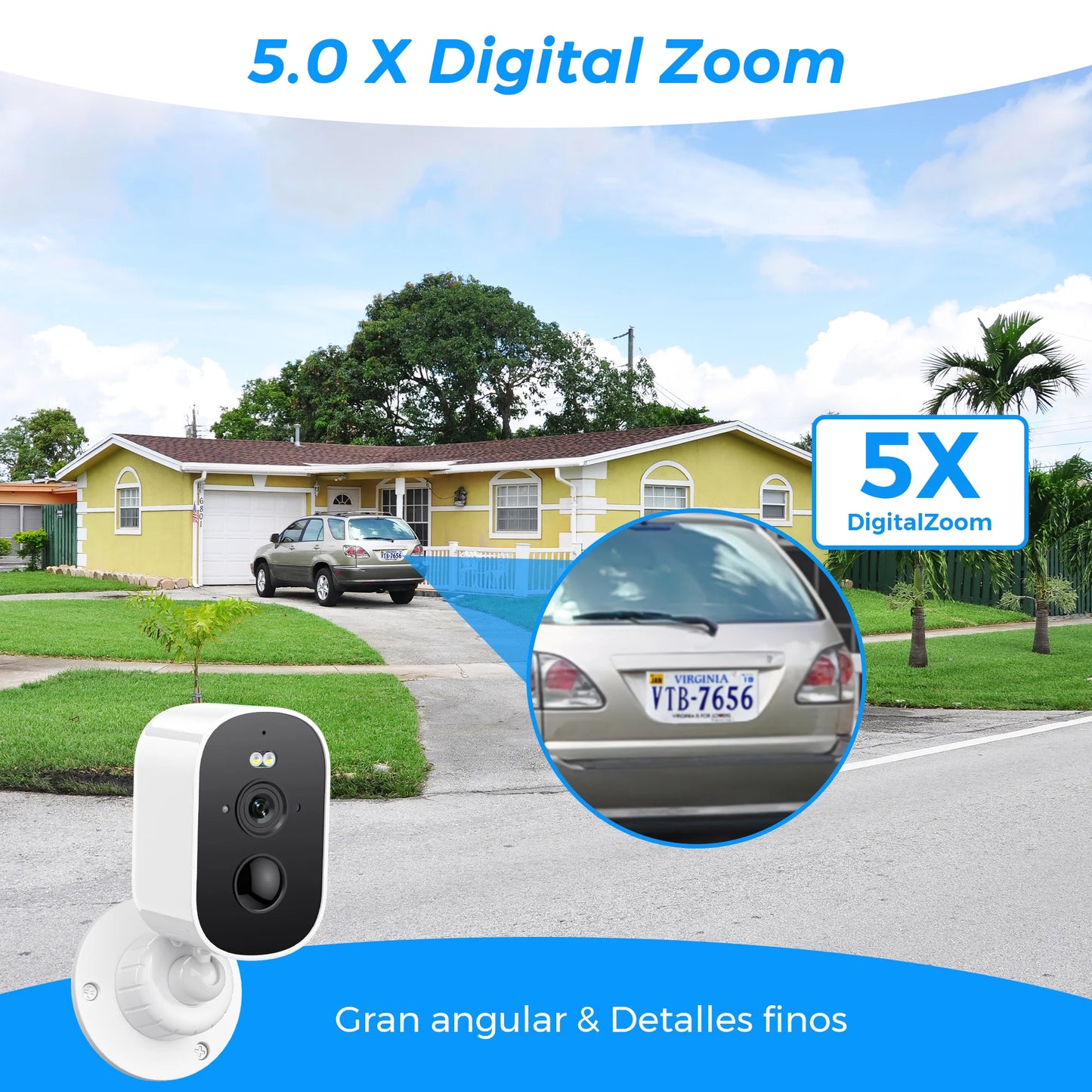 6MP Outdoor Solar Camera 3K HD Wireless WiFi Camera 4800mAh Battery PIR Motion Alarm Color Night Vision CCTV Camera ICSEE APP