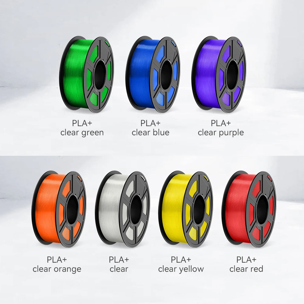 Transparent 3D filament PETG/PLA/PLA+ 1.75mm Multicolor 10Rolls 1.1KG/roll 100% Lines Up Neatly 3D Printing Materials