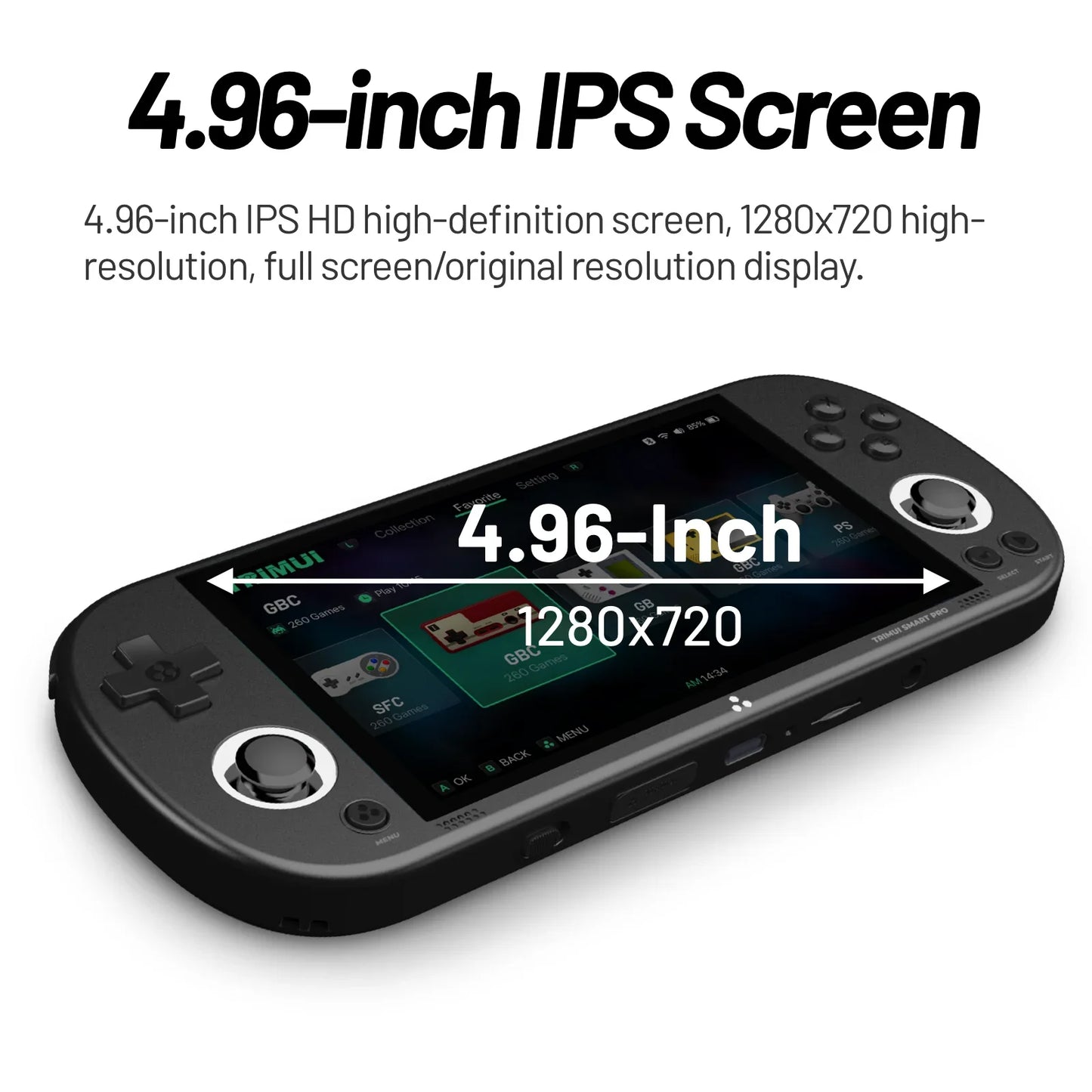 Handheld Game Console 4.96''IPS Screen Linux System Joystick RGB Lighting  Retro Video Game Player Gift