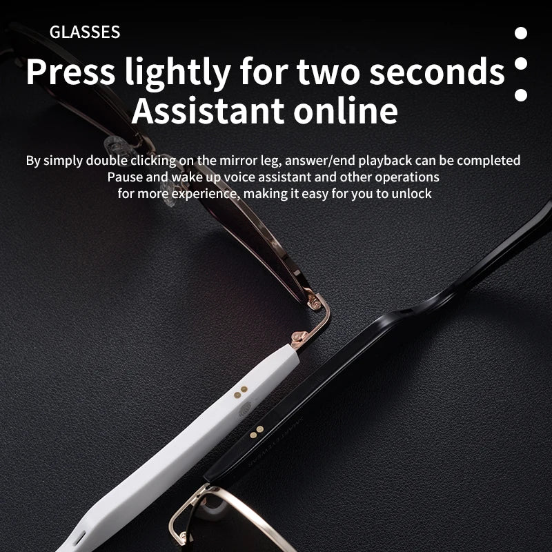 Smart Glasses with Speaker Bluetooth Wireless Audio Touch Hands-Free Calling Stereo Music Headphones Smart Sunglasses