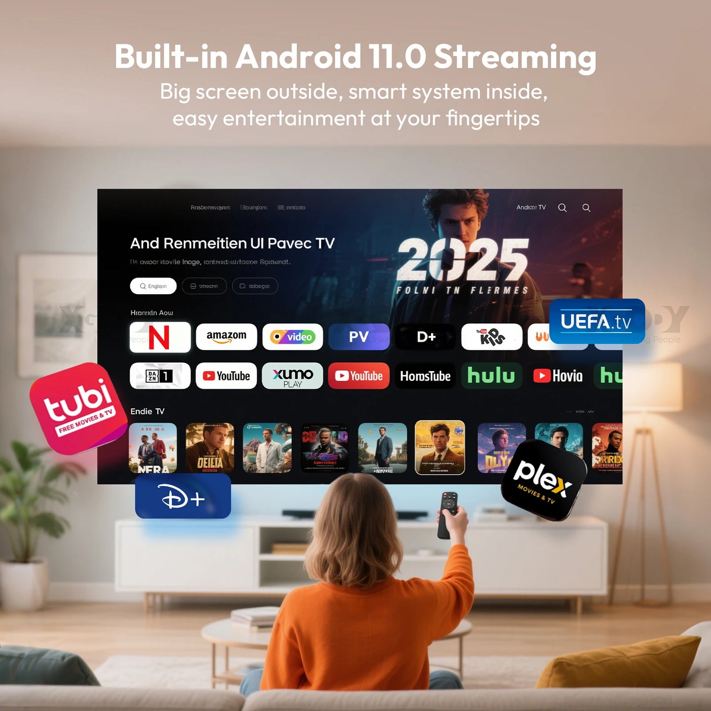 4K 1080p LED Projector with 12000 Lumen Brightness, WiFi 6 Bluetooth 5.0 Portable Home Theater System for entertainment