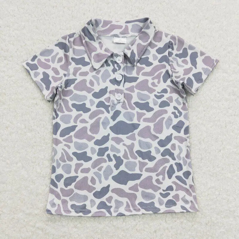 wholesale polo button shirt child boys camo tops child boy boutique clothing kids