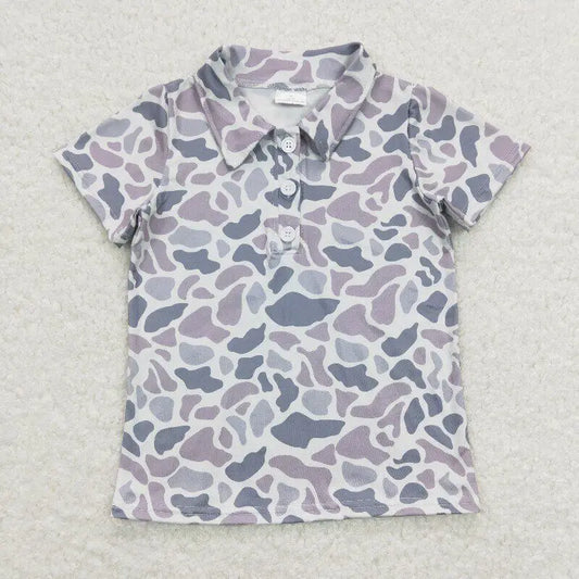 wholesale polo button shirt child boys camo tops child boy boutique clothing kids
