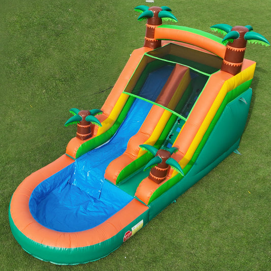 Inflatable Summer Outdoor Sildes Air Bounce Water amusement Play Equipment Inflatable Water Double Slide Bubble Ball Pit