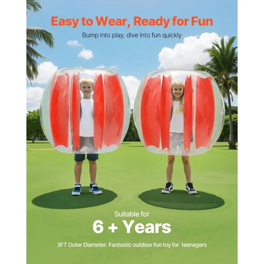 3FT Inflatable Bumper Balls 2-Pack PVC Body Zorb Ball for Outdoor Fun Games