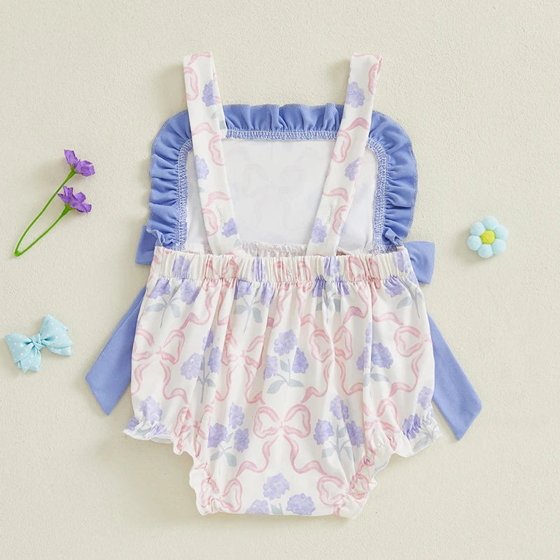 Adorable Toddler Dress with Floral Print and Ruffled Trim Perfect for Parties and Playdates Sleeveless Baby Girl Romper