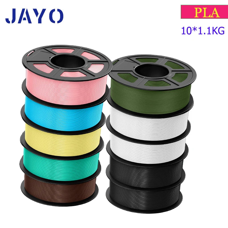 JAYO 3D Filament PLA 8Rolls 10Rolls 175mm 3D printing no bubbles no drawing smooth multiple colors optional 11kg for 3D printing