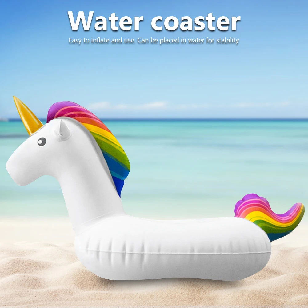 Swimming Pool Drink Cup Stand Inflatable Pool Floats Bar Coasters PVC Cooler Table Party Supplies Gift for Family Friends