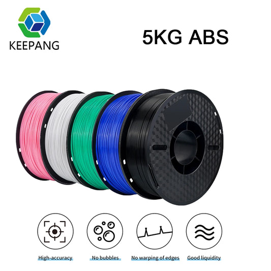 5KG ABS Filament 1.75mm 3D Printing Material  ±0.02mm 100% No Bubble Non-Toxic High Toughnes for FDM 3D Printer Filamen