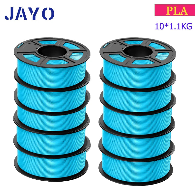 JAYO 3D Filament PLA 8Rolls 10Rolls 175mm 3D printing no bubbles no drawing smooth multiple colors optional 11kg for 3D printing