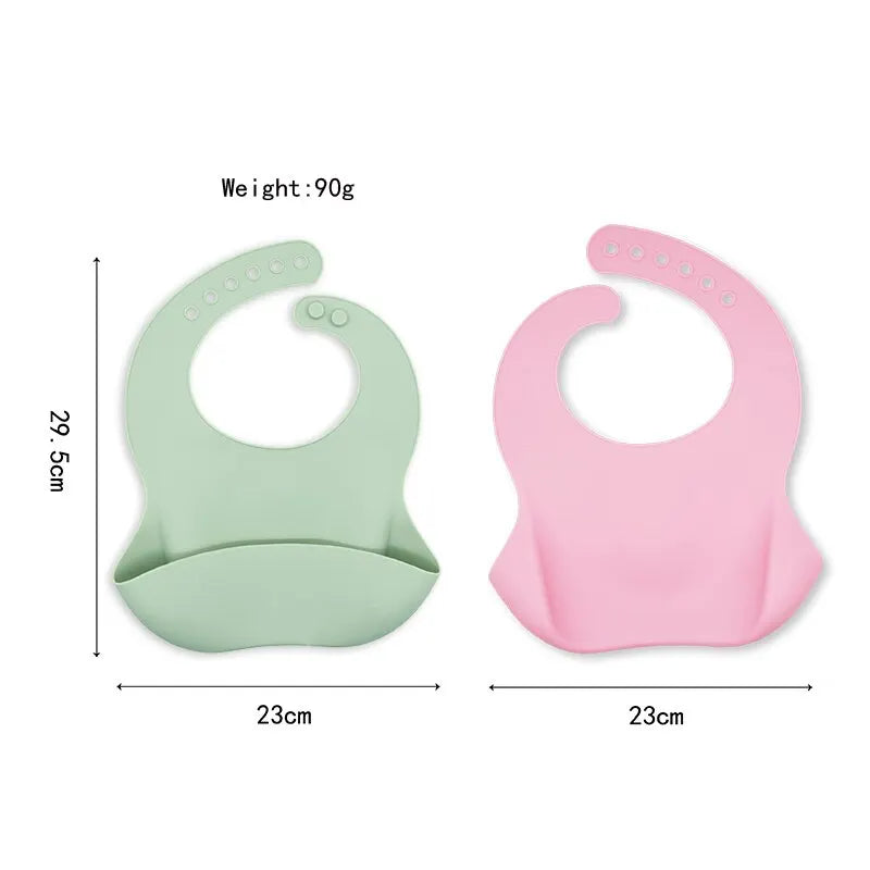 Waterproof Baby Bibs Baby Stuff Cute Cartoon Animal Printed Kids Bib Girl Boy Adjustable Soft Silicone Bib