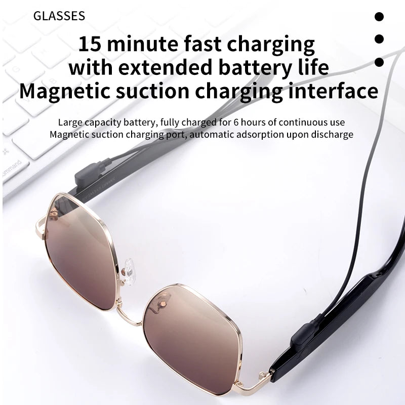Smart Glasses with Speaker Bluetooth Wireless Audio Touch Hands-Free Calling Stereo Music Headphones Smart Sunglasses