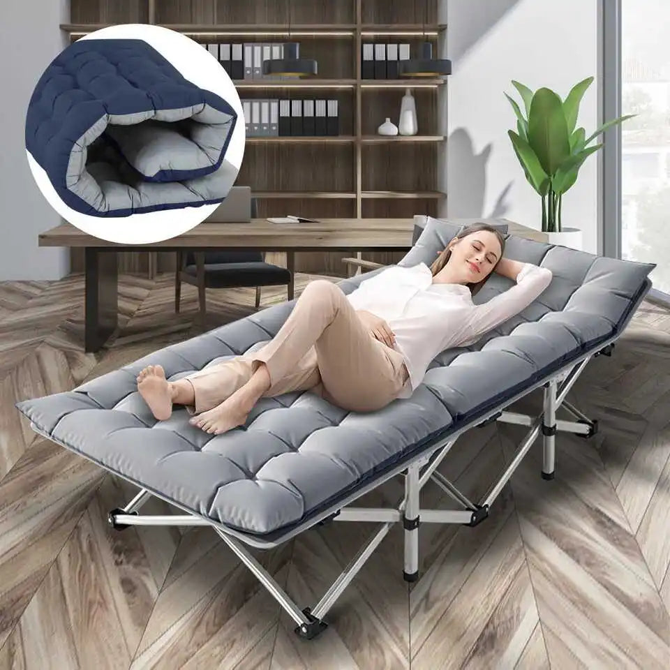 Folding Camping Cot   Portable Heavy Duty Outdoor Camping Bed for Adults Home Beach RV Noon Break 200KG Bearing