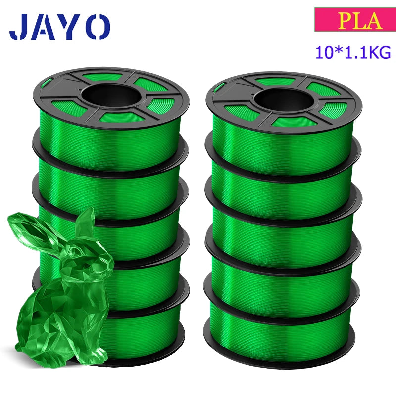 JAYO 3D Filament PLA 8Rolls 10Rolls 175mm 3D printing no bubbles no drawing smooth multiple colors optional 11kg for 3D printing