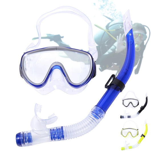 Diving Mask & Snorkel Set Adjustable Scuba Diving Mask No Leakage Diving Snorkel Tube Anti-Fog for Scuba Diving